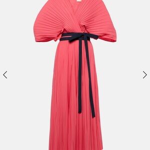 ROKSANDA VENDITA PLEATED Elegant  PINK  Dress with BLUE Belt SzUK10 US 4-6